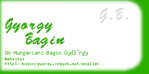 gyorgy bagin business card